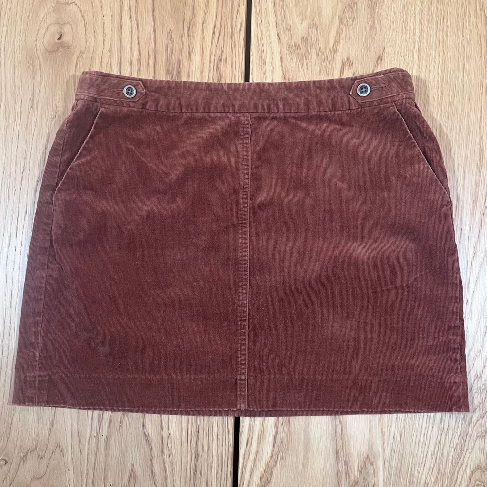 Banana Republic Corduroy Mini Skirt Womens Size 8 Brown Rust Fall Aesthetic